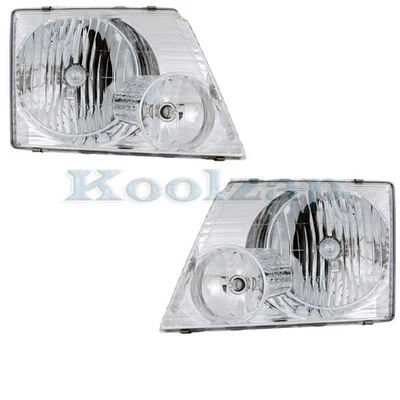 Para 02-05 Explorer 4 Puertas Faro Faro Halógeno Luz Cabeza con Bombilla JUEGO PAR Foto 1 de 4