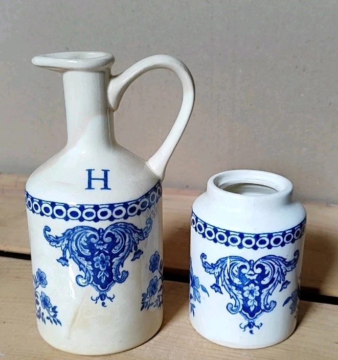 Moutardier Et Huilier Gien Vieux Rouen Bleu - Photo 1/4