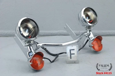 2006 Harley Road King Front Fog Light Bar Turn Signal Assembly CHROME #4115 - Image 1 of 4