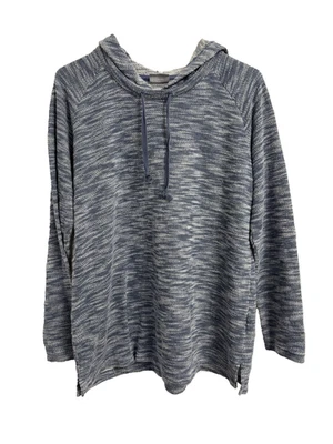 Columbia Para Mujer L Azul Jaspeado Pullover Sudadera con Capucha Athleisure Active Loungewear Foto 1 de 4