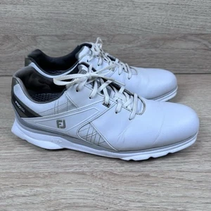 FootJoy Pro SL Men's Spikeless Golf Shoes Size 11.5 Leather White Silver 53804 - Picture 1 of 11