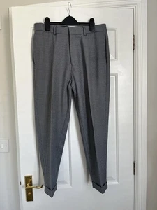 Light Blue Dog Tooth Check Trousers ASOS Size W31” Leg 30” - Picture 1 of 7