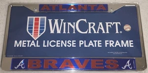 NEW Atlanta Braves Metal License Plate Frame MLB Licensed WinCraft S/S Printed - Picture 1 of 2