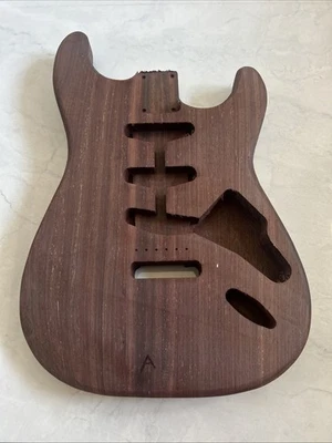 Unfinished Strat Guitar Body INDIAN ROSEWOOD FREE SHIPPING SAME ITEM - Image 1 of 4