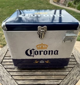 Corona Cooler Metal 24 Can Capacity w/ Carry Handle And Bottle Opener 12.5x12x14 - Picture 1 of 9