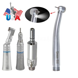 Kit de pieza de mano dental de alta velocidad rápida/baja velocidad lenta generador eléctrico LED 2/4 orificios ajuste NSK - Imagen 1 de 67
