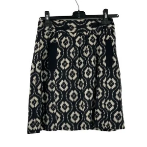 J.McLaughlin Womens Ikat Print Silk Blend Skirt Black/Cream Geometric Size 2 - Picture 1 of 4