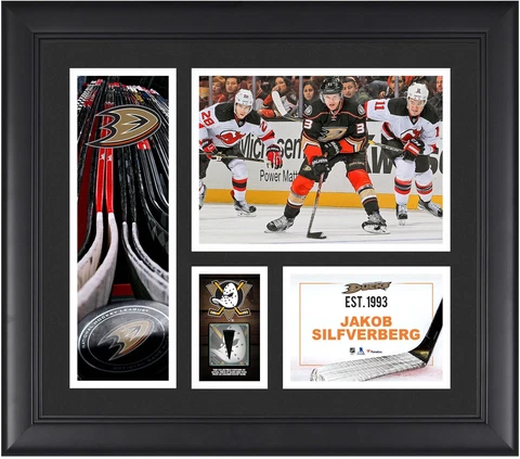 Jakob Silfverberg Anaheim Ducks Framed 15x17 Collage & Piece of G-U Puck Cover