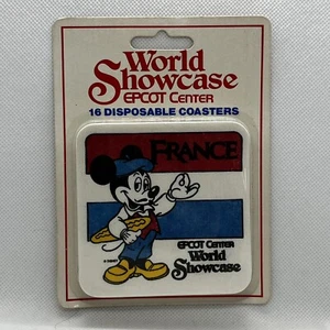 Disney Mickey Mouse Epcot Center Weltausstellung Frankreich Einweg-Untersetzer SELTEN - Bild 1 von 6