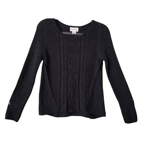 Ralph Lauren Denim & Supply Womens Black Cable Knit 100% Cotton Sweater Top US S - Picture 1 of 12