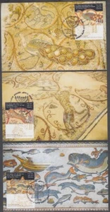 JUDAICA - ISRAEL Sc #2126a-c CONJUNTO DE 3 TARJETAS MÁXIMAS MOSAICOS en ERETZ ISRAEL - Imagen 1 de 1