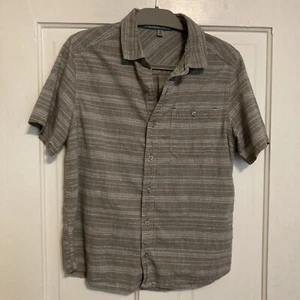 Horny Toad Men's Hardscape S/S Shirt Gray Striped Organic Cotton Small S - Picture 1 of 5