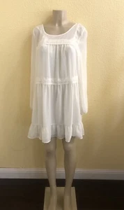 Entro Sheer Beige Long Sleeve Dress Size L - Picture 1 of 7
