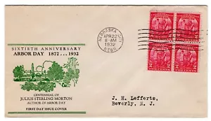 #717 Arbor Day 1932 FDC - Planty #60 Rothblum - Picture 1 of 2