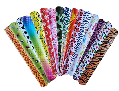 FAT-CATZ-COPY-CATZ 10x Slap Band Snap Bracelet Kid Party Bags Favour Stocking Filler Loot Gift Toys