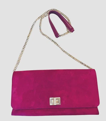 BOLSO BANDOLERA/CLUTCH TALBOTS GAMUZA REFINADA, WOODLAND BERRY (PÚRPURA), CORREA DE CADENA Foto 1 de 4