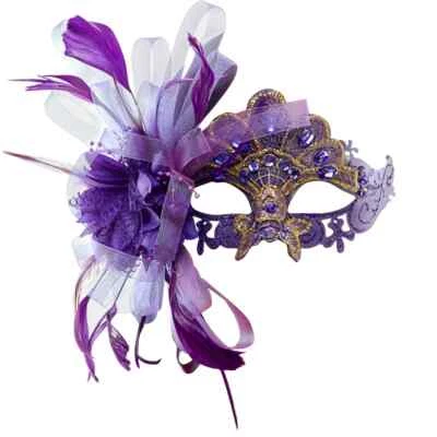 Kirks Folly Feather Fairy Lace Masquerade Mardi Gras Mask HALLOWEEN - Image 1 of 3