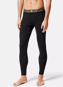 Versace Long Johns Long Underwear NWT Grecca Border Black / Gold Size 4 Men’s - Picture 1 of 11