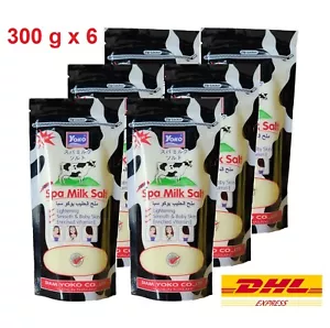 6 x YOKO Spa Milk Salt 300g Scrub Lightening Smooth Skin AHA Vitamin E Collagen - Picture 1 of 6