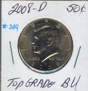 2008-D Kennedy Half Dollar Top Grade BU Quality Auction #249 - Bild 1 von 2