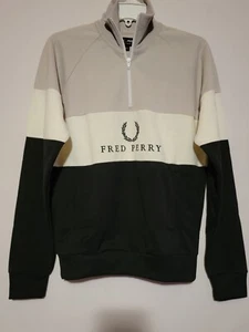 FRED PERRY EMBROIDERED PANEL PULLOVER QUARTER ZIPPER JACKET MEN'S XS. - Picture 1 of 6