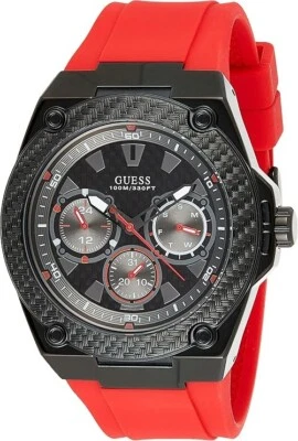Guess Men's Legacy Red Silicone Quartz Watch - W1049G6 NEW - Image 1 of 4