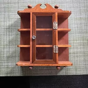 7" Miniature Wood Doll Size Display Small Cupboard Cabinet w Door - Picture 1 of 8