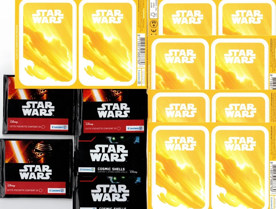 Lot Star Wars [Leclerc] 20 cartes  & 10 jetons [NEUF] - Photo 1/1