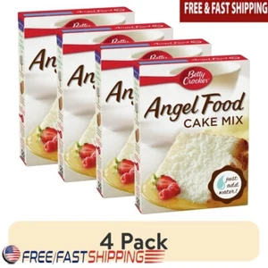 Paquete de 4 mezclas de pastel de comida de ángel mezcla esponjosa para hornear postres recetas rápidas fáciles divertidas nuevas - Imagen 1 de 11