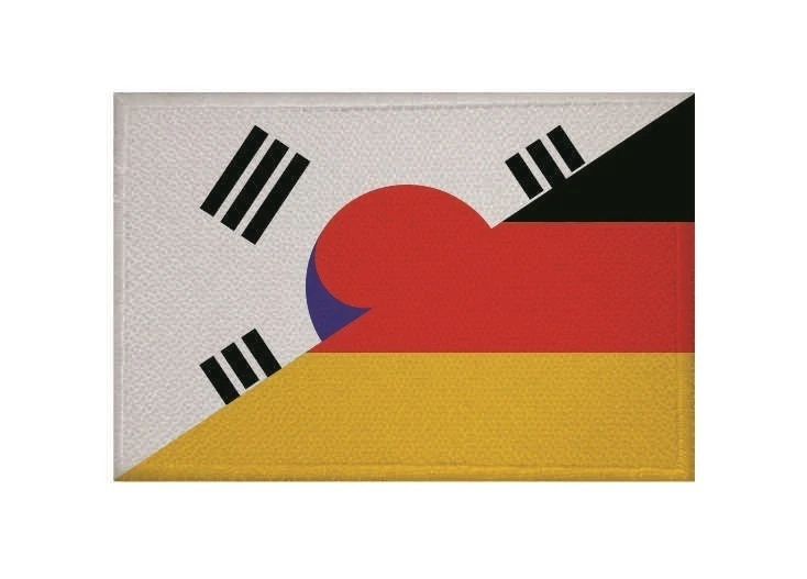 U24 Aufnäher Süd Korea-Deutschland Fahne Flagge Aufbügler Patch 9 x 6 cm
