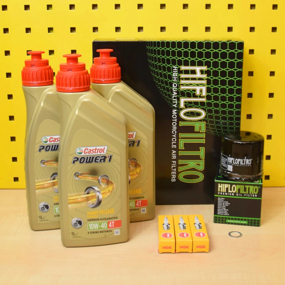 Yamaha MT-09 Serviceset Öl Ölfilter Luftfilter Zündkerzen Castrol Power1 10w40