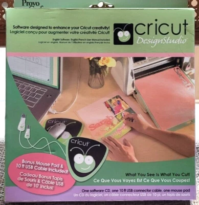 Cricut Design Studio Mouse Pad 2 CD's What You See Is What you will Cut NO CABLE - Image 1 of 4