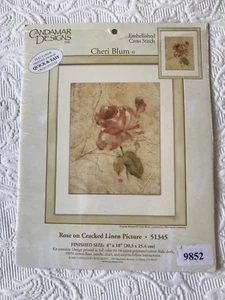 NEW candamar designs cheri blum embellished cross stitch kit rose flower 51345 - Picture 1 of 4