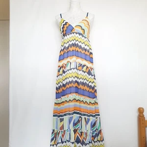John Zack Maxi Long Loose Strap Holiday Beach Travel Dress Multi Colour UK 10 - Picture 1 of 17