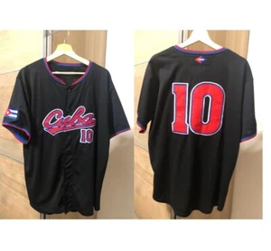 Throwback Cuba Baseball Jersey Black #10 Stitched Hip Hop Party Any Sizes - Picture 1 of 2