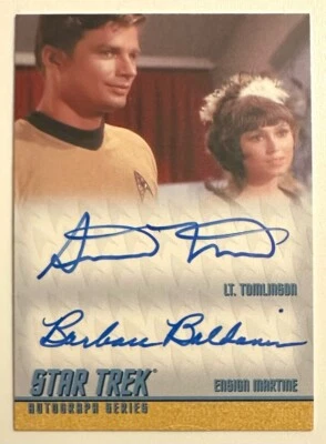 STAR TREK : STEPHEN MINES/BARBARA BALDAVIN LT. TOMLINSON DUAL AUTO CARD DA12 - Image 1 of 2