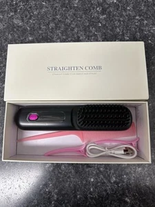 PEINE ALISADOR INALÁMBRICO PORTÁTIL S7 CON CABLE DE CARGA, PINZAS PARA EL CABELLO Y PEINE - Imagen 1 de 9