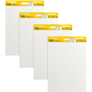 Post-it Spr Stky Easel P, 25" x 30", White, 30 Self Stick S Per P,  4 P - Picture 1 of 8