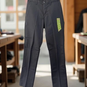 Pantalones de trabajo Dickies para hombre ajustados frente plano 29x32 negros flexibles resistentes a las arrugas - Imagen 1 de 6