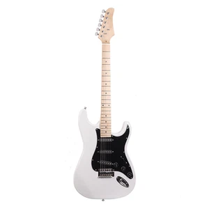 ST Stylish Electric Guitar with Black Pickguard White - Picture 1 of 8
