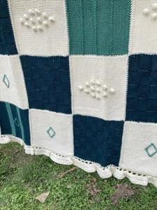Irish Blessings Gorgeous Handmade Afghan 70x84 Lacey Trim - Picture 1 of 11