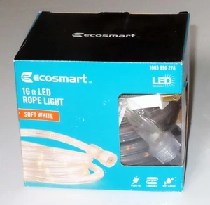 Ecosmart  16 ft  (2 x 8 ft)  LED Rope Light (Warm White) — Brand NEW — FREE Ship - Picture 1 of 2