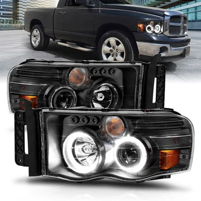 Juego de faros proyectores Anzo USA 111490 con halo para Ram 1500 Ram 2500 Ram 3500 Foto 1 de 4