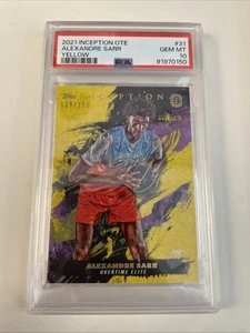2021 Inception OTE Alexandre Sarr Yellow /150 PSA 10 Rockets - Picture 1 of 2