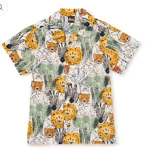 Boys TEA Collection Campfire Shirt Safari Toile & T Shirt Lot, Size 10 - Picture 1 of 8