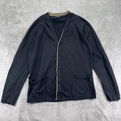 Cárdigan suéter James Perse Los Angeles para mujer 3 negro manga larga botón delantero Foto 1 de 4