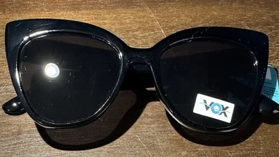 VOX Sunglasses - Cat Eye - Plastic Black Frames, Dark Black Lenses UV 400 - Image 1 of 4