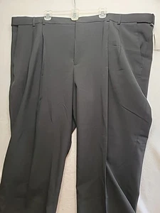 NWT VAN HEUSEN Big & Tall Black Extender Waist, Double Pleat No Iron; Size 54x30 - Picture 1 of 18