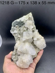 Green Sphene With Lustrous Calcite, White Calcite Combine, Lustrous Sphene Green - Picture 1 of 16