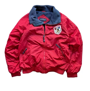 Vtg Porsche Club of America Jacket L Red Fleece Lined San Gabriel Valley EUC - Picture 1 of 12